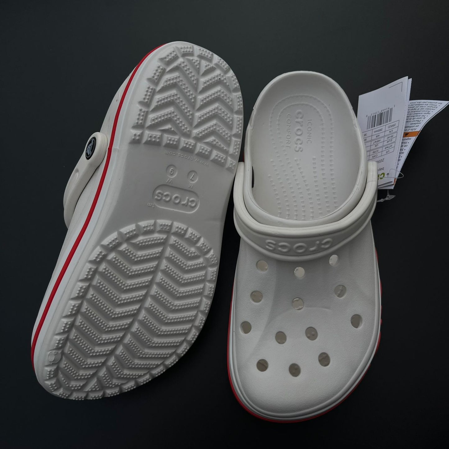 Crocs Bayaband Clogs (White-Red)