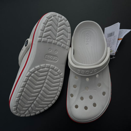 Crocs Bayaband Clogs (White-Red)